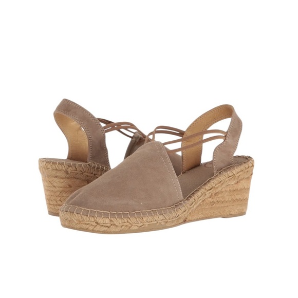 Toni Pons Espadrille Tremp Taupe Wedge Sandals Taupe Size 10 NWT - Picture 1 of 13